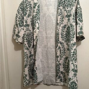 Green and White Patterned Women's Shorts